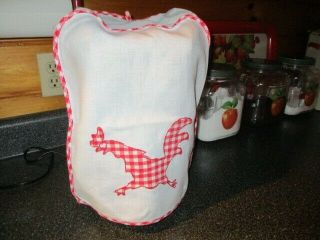 Vintage Red Gingham Check Mixer Coffee Pot Cover Rooster