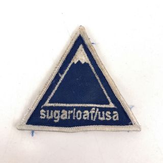 Vintage Sugarloaf Usa Maine Ski Patch Blue Triangle 3” Sided K8a