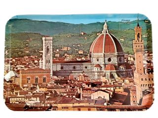 Florence,  Italy Large 17.  25 " X 11.  25 " Melamine Souvenir Serving Tray Vintage