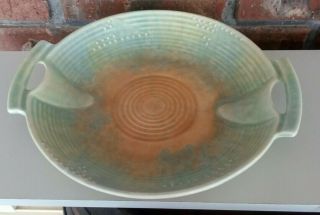 Large Beswick Ware Pottery Bowl.  Mottled Teal & Tan Vintage C1930 