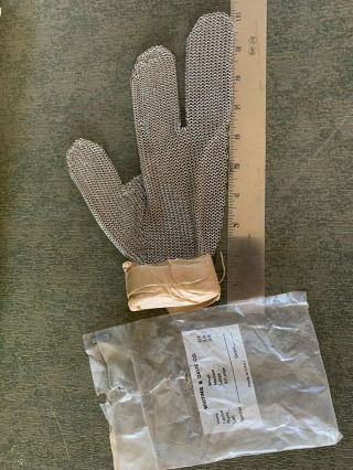 Vintage Whiting & Davis Chain Mail Safety Butchers Glove Mens Right 3 - Finger Xl