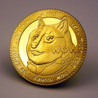 Doge 1 Dogecoin Cryptocurrency Virtual Currency Gold Plated Coin | Bitcoin