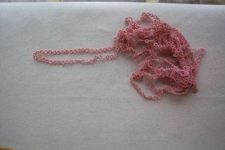 Vtg Antique Cotton Hand Tatted Lace Trim Pink Or Mauve Doll Size 2yd,