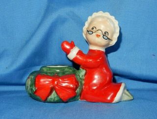 Vintage Lefton Japan Mrs Santa Claus Christmas Candle Taper Holder 2023
