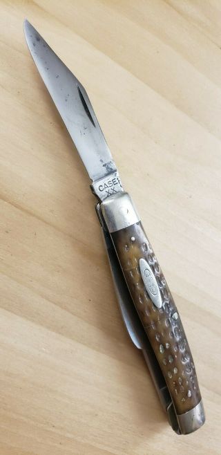 Vintage Case Xx Jigged Bone Serpentine Stockman Pocket Knife Usa/ Repair