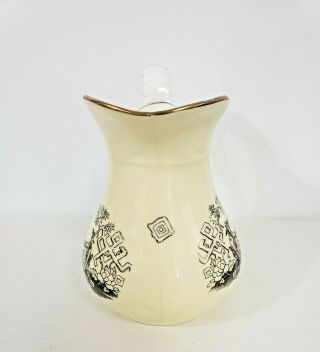 vintage Japanese Aisan ceramic pitcher with domestic scene Cooking Cream Black 2