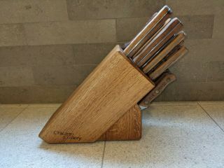 Vintage Chicago Cutlery 16 Piece Walnut Handle Knife Set - Made In Usa