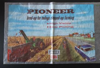 Vintage Pioneer Seed Plastic Bag Sack - Great Graphics