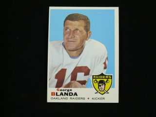 Vintage 1969 Topps Football 232 George Blanda Nrmt Oakland Raiders