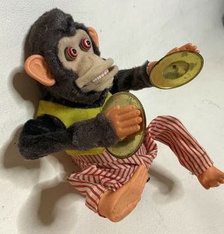 Vintage Musical Jolly Chimp Clapping Cymbals Monkey - Not - 11.  5 "