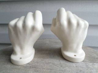 Vintage Nancy Funk Ceramics Hand Fist Toilet Paper Holder Towel Bar Porcelain