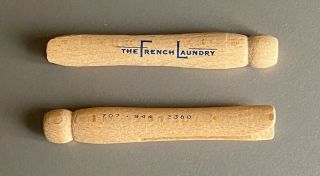 2 Wood Clothespins,  The French Laundry Restaurant,  Thomas Keller,  Napa Valley