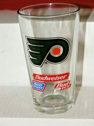 Philadelphia Flyers Vintage Glass 6 Inches Tall By Budweiser Beer