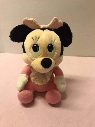 Vintage 1984 Disney Babies 7 " Playskool Pink Minnie Mouse Plush Stuffed Animal