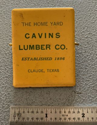 Vintage Metal Advertising Paper Clip Clamp Cavins Lumber Co Claude Texas