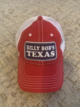 Billy Bob’s Texas Authentic Honky Tonk Red Trucker Hat With Navy Patch