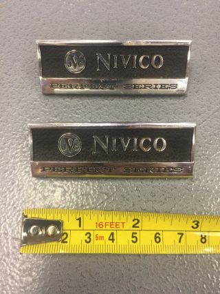 2 Vintage 1960’s Jvc Nivico Perfect Series Home Speaker Metal Logo Plates