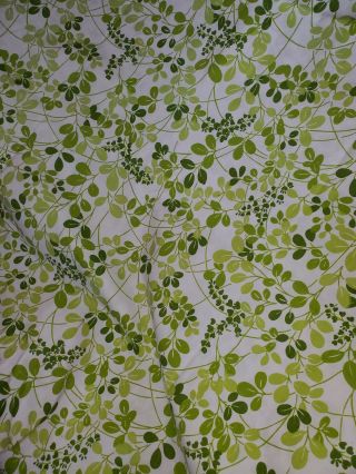 2 Vintage Mod Leaf/ Floral Print Twin Flat Sheets Cotton/polyester/ Farmhouse