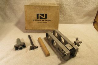 Vintage National Lock Door Boring Jig Tool And Accessories