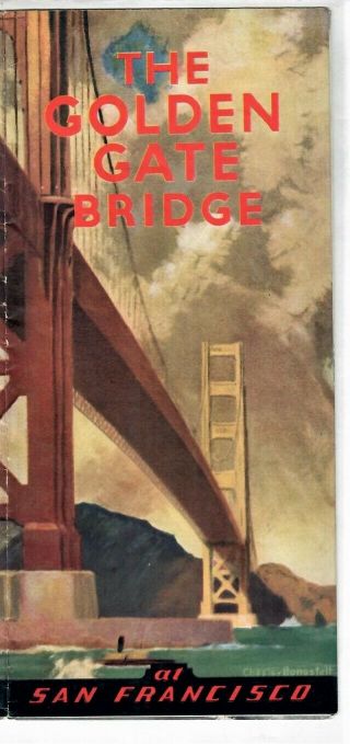 C 1937 Golden Gate Bridge At San Francisco Calif Construction Photo Brochure Sf
