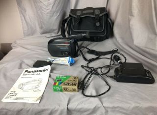Vintage Panasonic Palmcorder Iq Pv - Iq205 Vhs - C Camcorder Tapes,  Case Batteries