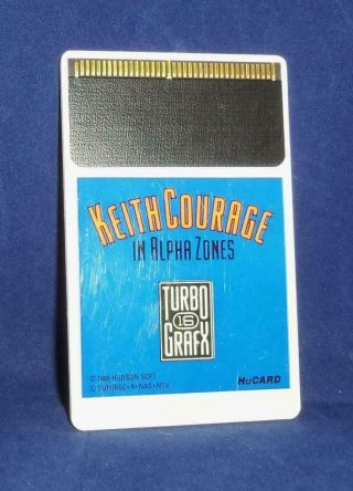 Vintage Turbo Grafx 16 Keith Courage In Alpha Zones Video Game Card