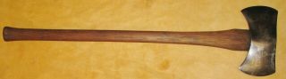 Vintage Van Camp Embossed Double Bit Axe 4 13 Ounces,  With A 35 1/4 " Handle