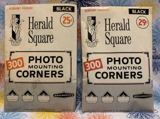 Vintage Packages Herald Square Black Photo Mounting Corners,  Woolworth Co.