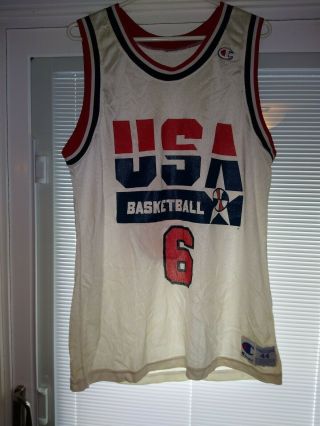 Patrick Ewing Dream Team Usa Jersey Champion Sz 44 Vintage 90s Knicks Nba