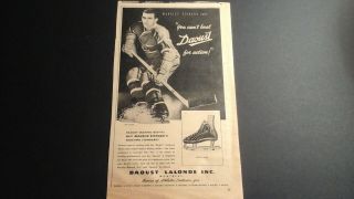 Maurice Richard Montreal Canadiens Nhl Vintage 50s " Daust Skates " Promo Ad