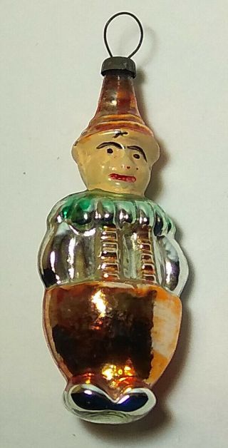 Clown Rare Vintage Christmas Glass Ornaments Soviet Year 
