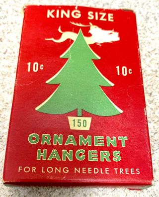 Vintage National Tinsel Mfg Christmas Ornament Hanger Box Long Needle