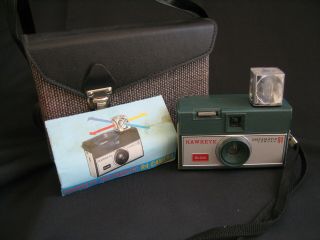 Vintage Hawkeye Instamatic R 4 Camera W/case & Strap,  Booklet And Flash Cube