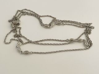 Vintage Monet Silver Tone Rope Chain With Fixed Place Faceted Beaded Necklace