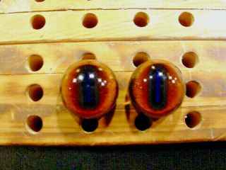 A Pair Vintage Solid Glass Eyes Size 31 Mm For Teady Bear Taxidermy Age1910 3008