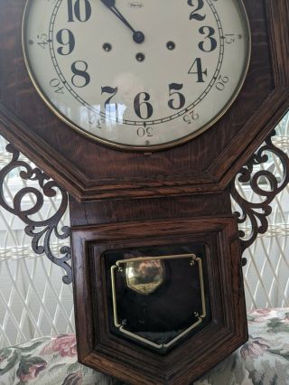 Vintage Oak Pendulum Wall Clock