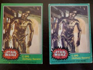 Vintage Star Wars Cards Feat C - 3po Golden Rod Error Card