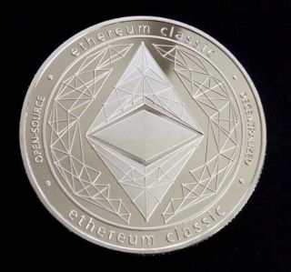 Etc Ethereum Classic Cryptocurrency Virtual Currency Silver Plated Coin Bitcoin