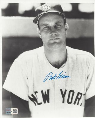 Bob Grim Signed Vintage Photo 8x10 Autographed Yankees Authentic Ny