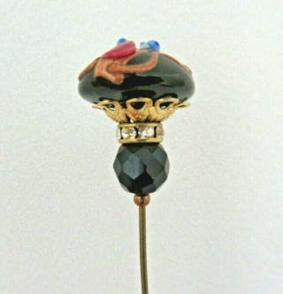 Vintage Murano Glass Bead Wedding Cake Hat Pin