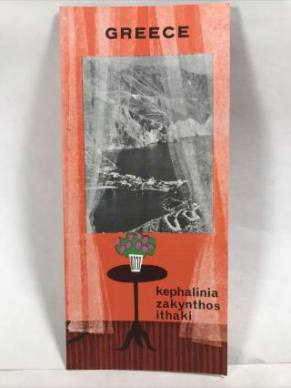 1963 Greece Kephalinia Zakynthos Ithaki Tourist Travel Guide Brochure And Maps