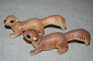 Vintage Squirrel Chipmunk Salt And Pepper Shakers Ceramic Figurines