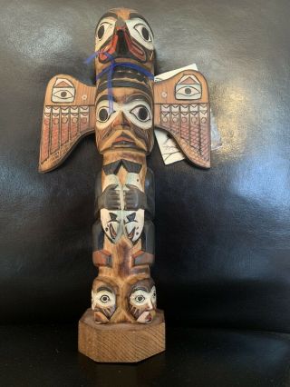 Alaska Black Diamond Totem Pole “legend Of The Fog Woman” Signed Patrick Seale