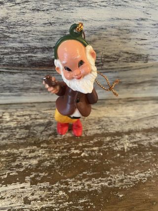 3 Vintage Elf Gnome Christmas Ornaments: Big Bellies—hong Kong—hillibilly/grimms