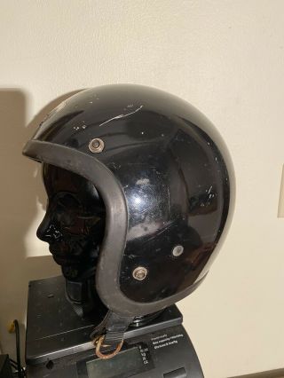 Vintage Bell Magnum Ii Motorcycle / Snowmobile Helmet,  Black,  Size 7 3/8,  1979