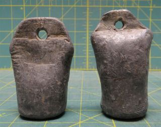 (2) Vintage 22 - 26oz Heavy Solid Lead Duck Goose Decoy Weight Anchor Sinkers