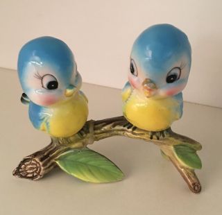 Vintage Lefton Norcrest - 2 Bluebirds On Branch Figurine