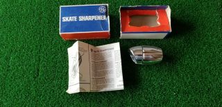 Vintage Ge Ice Skate Sharpener Adjustable Box & Instructions