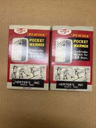 2 Vintage Peacock Pocket Hand Warmers