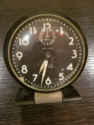 Vintage Westclox Big Ben Wind - Up Alarm Clock Style 5 / Black / Great